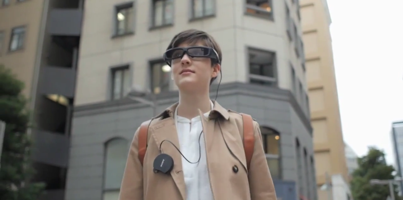 A still from the Sony Smarteyeglass video presentation